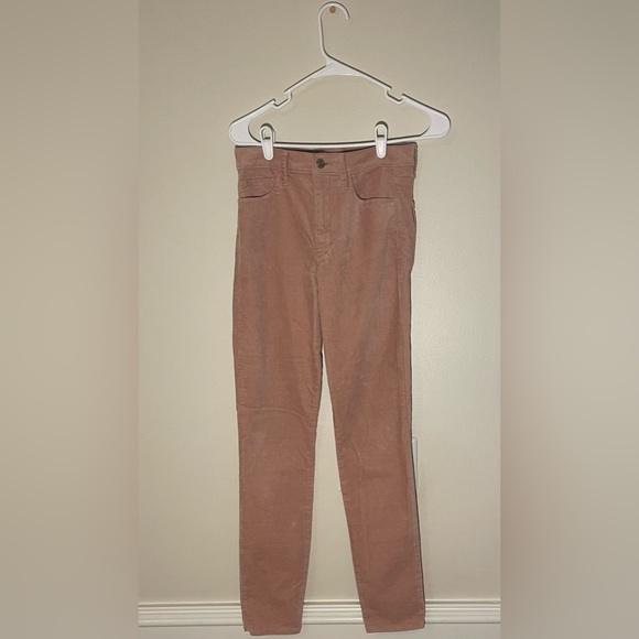 Gap light pink velvet skinny pants ankle length 5 pocket size 26 high waisted - Picture 2 of 5